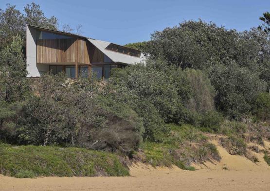 a house with trees around it