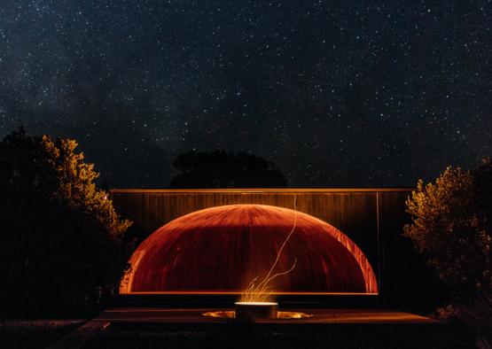 a circular object with a light in the middle of it