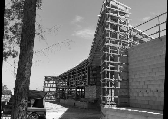 a building under construction with scaffolding