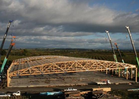 a construction site with a crane