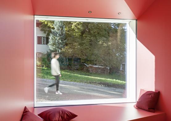 a person running through a window