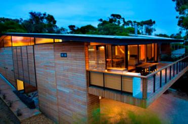 a house with a deck and a patio