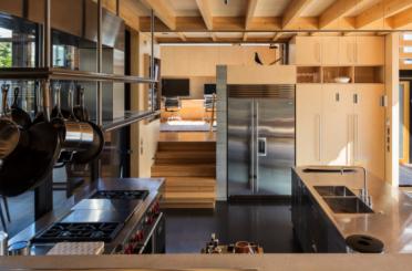 a kitchen with stainless steel appliances